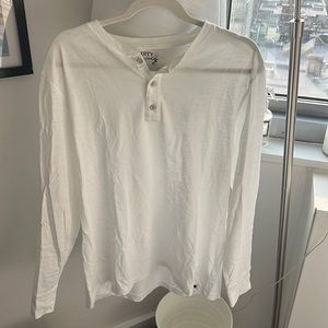 Faherty Sunwashed Long Sleeve Henley, White